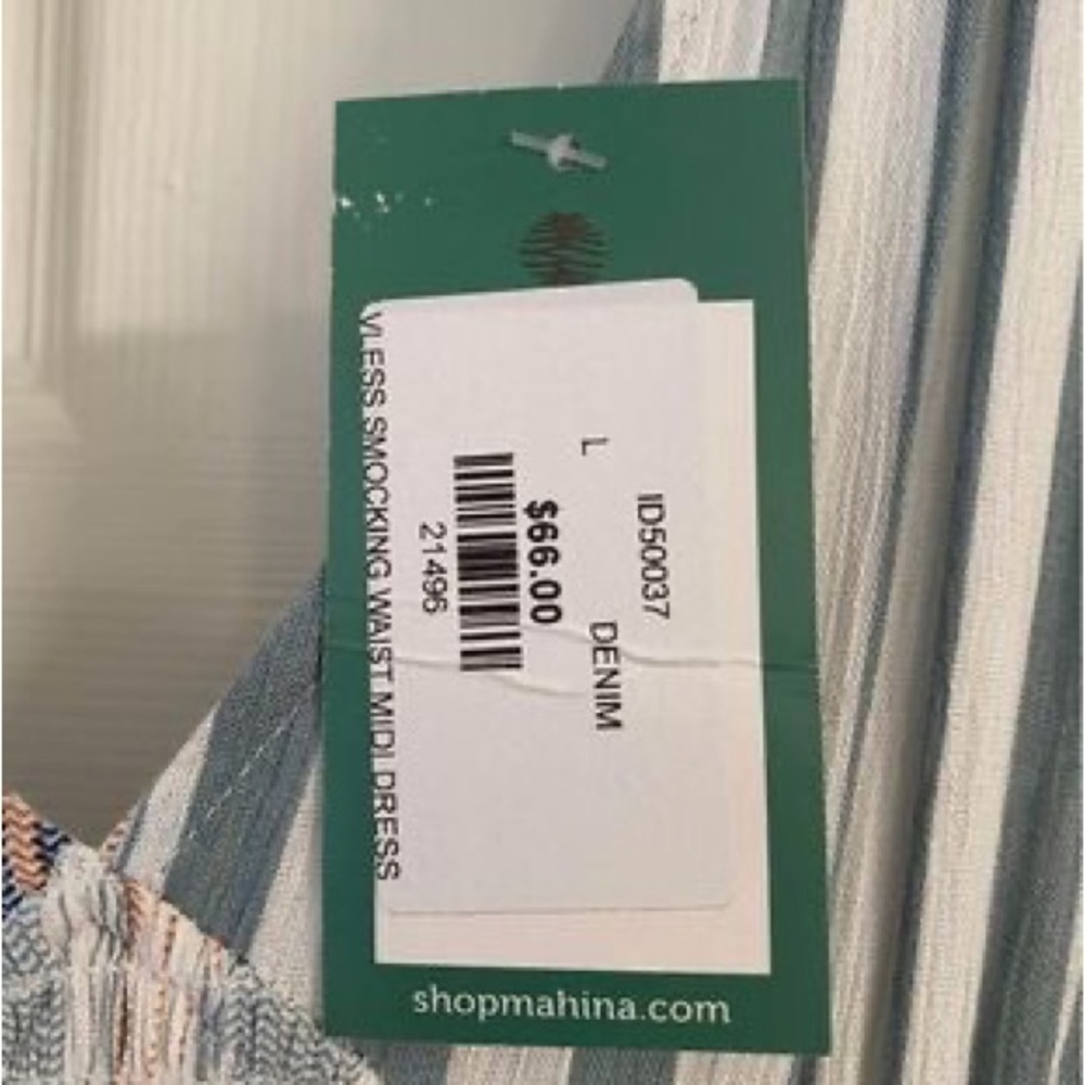 New tags on Mahina dress